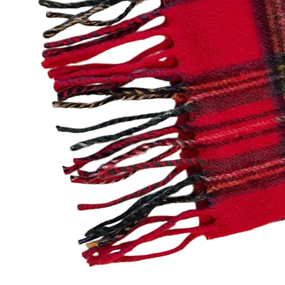 100% Lambswool Red Green Royal Stewart Tartan Plaid Scarf